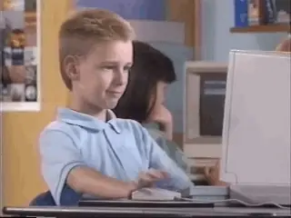 gif of 90s kid at computer giving thumbs up